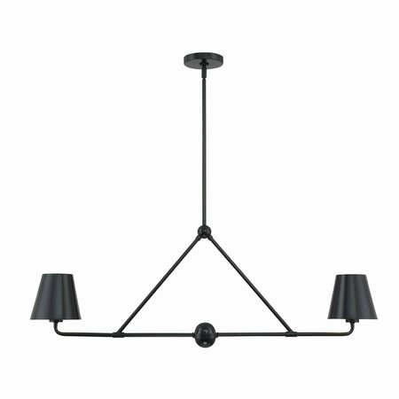 CRYSTORAMA Xavier 2 Light Matte Black Chandelier XAV-B9302-MK